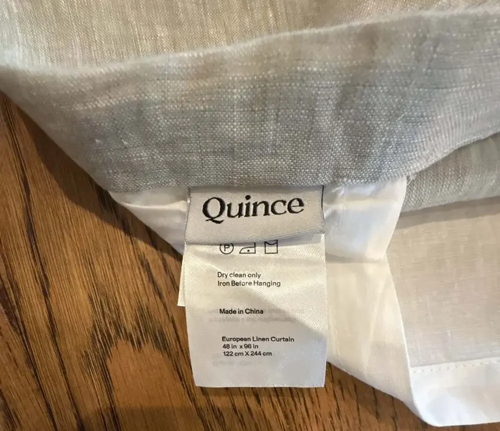 Quince European Linen Curtain 48 in x 96 in Sage green heather room darkening si